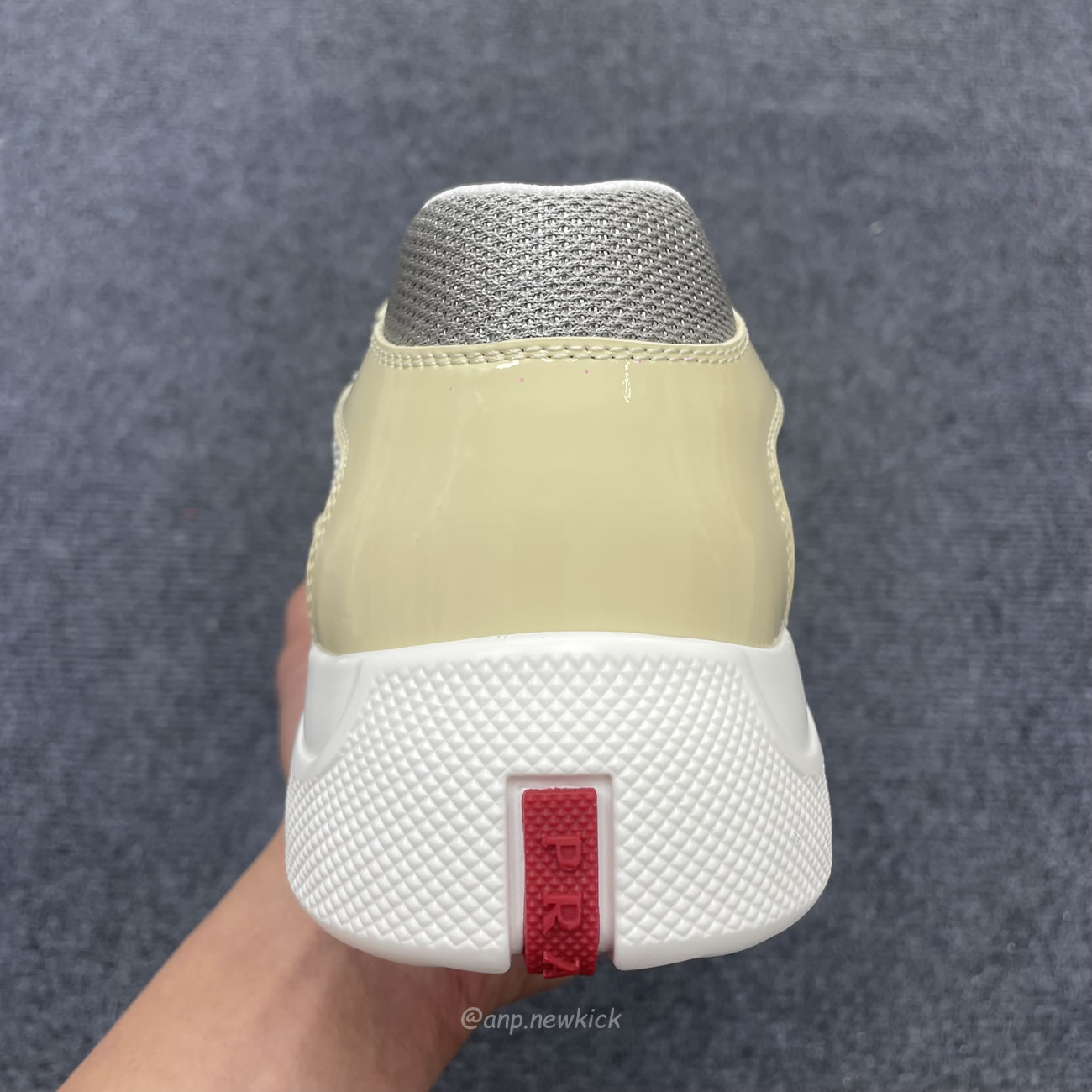 Prada Americas Cup Low Top Beige Sneakers (5) - www.newkick.vip